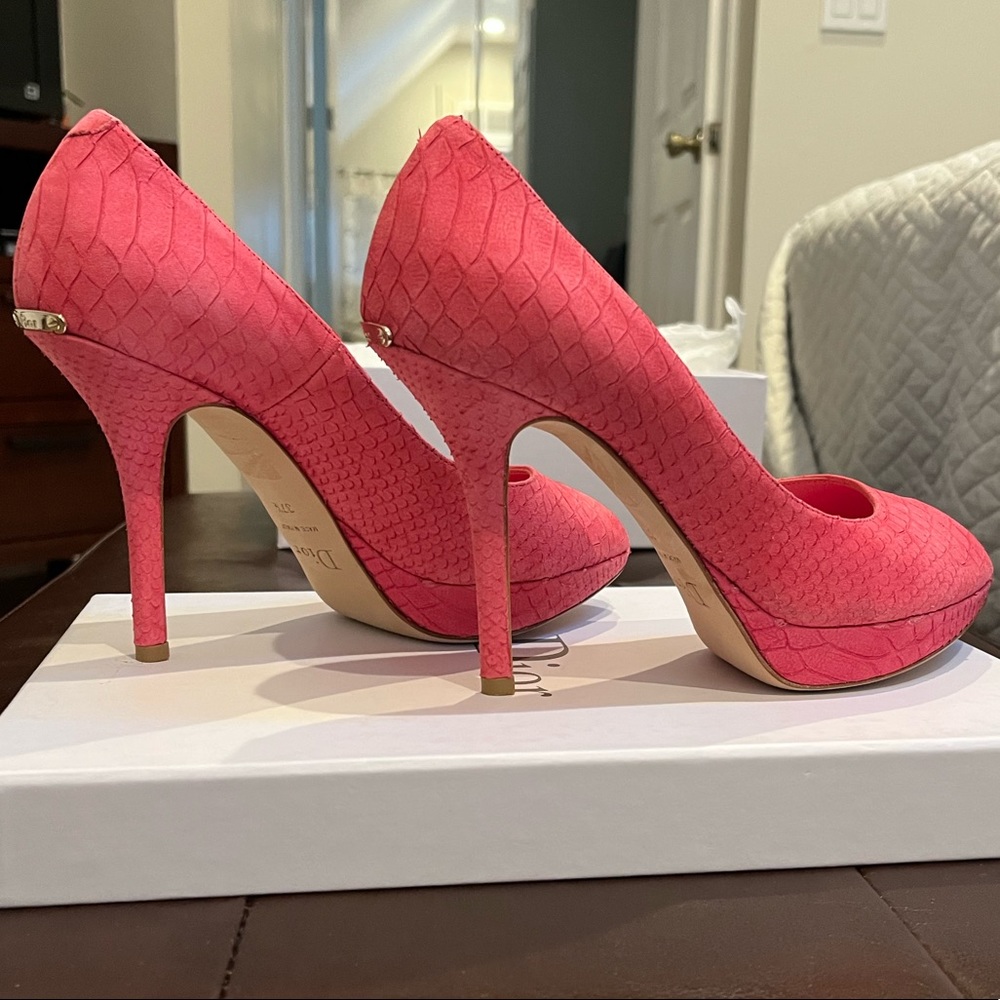 🔥 CHRISTIAN DIOR Peep toe platform heels 👠PINK SIZE 37,5/US 7,5 - Picture 8 of 11